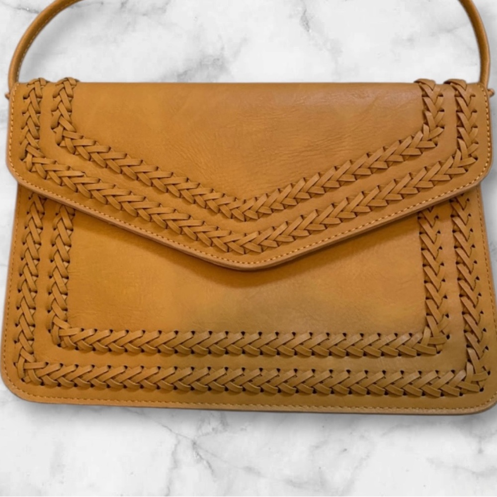Artisan Leather Clutch Crossbody Purse with strap - Picture 4 of 12